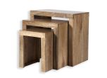 Varanasi Nest of Tables in Natural Wood