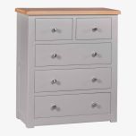 Diamond 3+2 Chest in Solid Oak