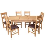 Boston Natural Oak Living Large Extendable Dining Table & Chairs Set