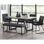 Julian Bowen Miller Concrete Effect Dining Table with Optional Chairs
