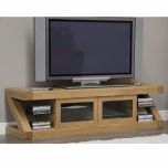 Z Glazed TV Unit in Solid Oak