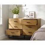 Julian Bowen Harlow Light Oak Effect 6 Drawer Chest