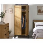 Julian Bowen Harlow Light Oak Effect 2 Door Wardrobe