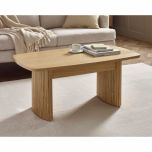 Julian Bowen Louis Fluted 90cm Compact Coffee Table in Light Oak