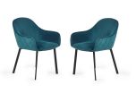 Julian Bowen Lima Dining Chairs in Teal Velvet - Set of 2