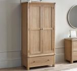 Julian Bowen Memphis 2 Door 1 Drawer Wardrobe in Limed Oak
