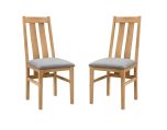 Julian Bowen Cotswold Chairs in Solid Oak - Set of 2