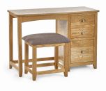 Julian Bowen Mallory Single Dressing Table and Stool in Oak