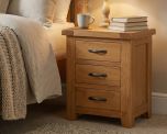 Somerset Oak 3 Drawer Bedside Table