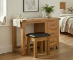 Somerset Oak Dressing Table With Stool And Mirror