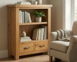Somerset Oak Small Bookcase With Storage