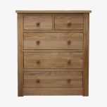 Torino 2+3 Chest of Drawers in Solid Oak