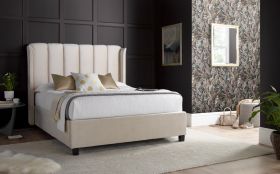 Aurora Warmstone Velvet Ottoman Bed - Multiple Sizes