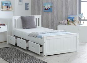 Amani Mission Storage Bed in White