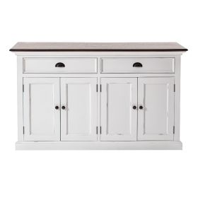 Halifax Accent Coastal Buffet in White & Brown