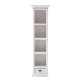 Halifax Coastal Bookshelf with Drawer in Brilliant White