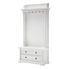 Provence French Country Hall Tree in Brilliant White
