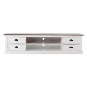 Halifax Accent Coastal TV Unit in White & Brown