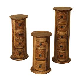 Bangalore Sheesham 4 Drawer Round Chest