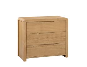 Julian Bowen Curve 3 Drawer Chest in Oak