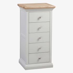 Cotswold Solid Oak 5 Drawer Tallboy Chest