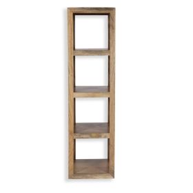 Varanasi 4 High Square Display Unit in Natural Wood 