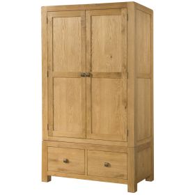 Avon Oak Double Hanging Wardrobe With Drawers