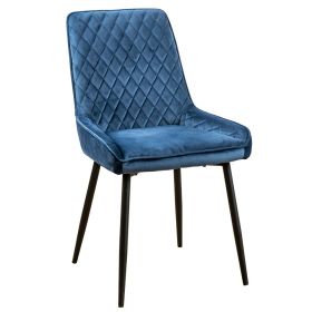 Soft Velvet Chairs In Rich Blue
