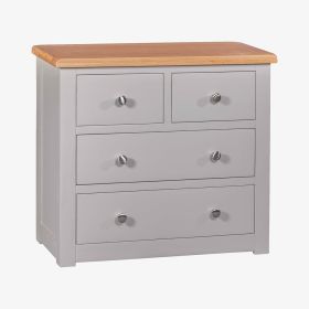 Diamond 2+2 Drawer Chest in Solid Oak