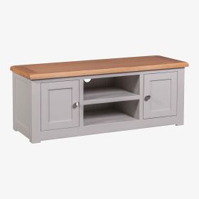 Diamond 2 Door TV Cabinet in Solid Oak