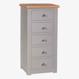 Diamond Solid Oak 5 Drawer Tallboy