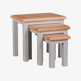 Diamond Nest of Tables in Solid Oak
