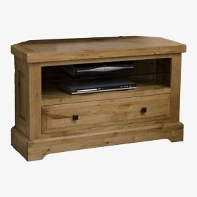 Deluxe Solid Oak Corner TV Unit