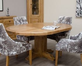 Deluxe Round Extending Table in Solid Oak