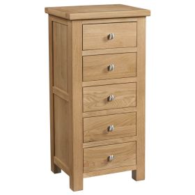 Dorset Oak 5 Drawer Bedside Table