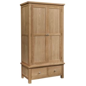 Dorset Oak Double Full Hanging Wardrobe With Drawers