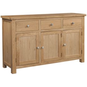 Dorset Oak 3 Door Sideboard With Drawers