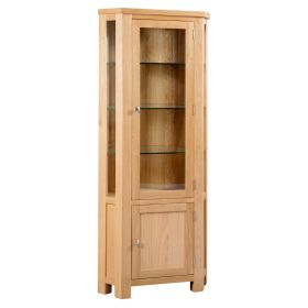 Dorset Oak Narrow Glazed Display Cabinet