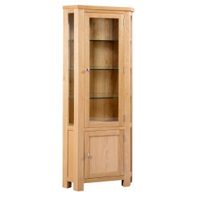 Dorset Oak Narrow Glazed Display Cabinet