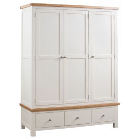 Dorset Ivory Triple Wardrobe With Drawers