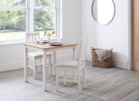 Julian Bowen Coxmoor 75cm Square Dining Table in Ivory & Oak