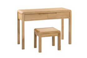 Julian Bowen Curve 2 Drawer Dressing Table & Stool in Oak