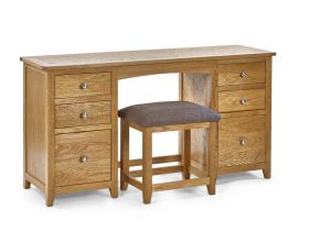 Julian Bowen Mallory Twin Dressing Table & Stool in Oak