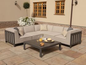 Ibiza Small Corner Sofa Set With Square Coffee Table in Oatmeal