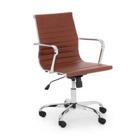 Gio Brown & Chrome Office Chair