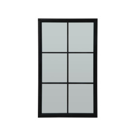 Black Wood Large Window Mirror