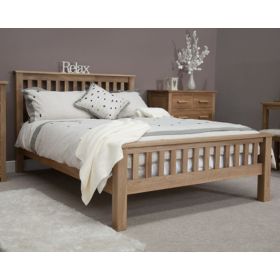 Opus High Foot End Bed Frame in Solid Oak