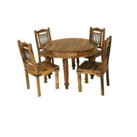 Bangalore Sheesham Round Dining Table & Chairs Set