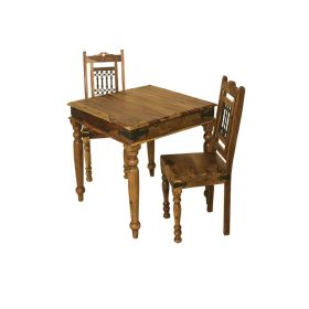 Bangalore Small Square Sheesham Dining Table & Chairs Set