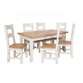 Boston Living Large Extending Ivory Dining Table & Chairs Set